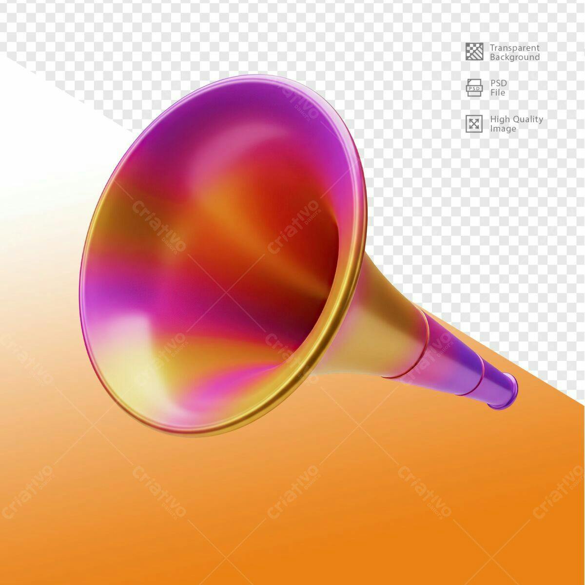 Psd Trombeta Colorida para Eventos PSD Editável