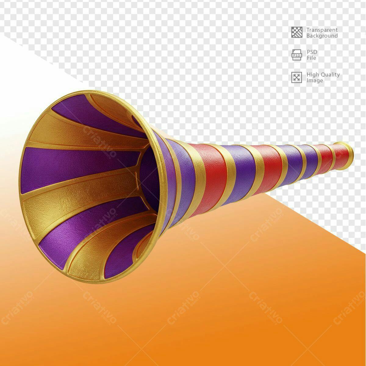 Psd Trombeta para Festa de Carnaval PSD Editável
