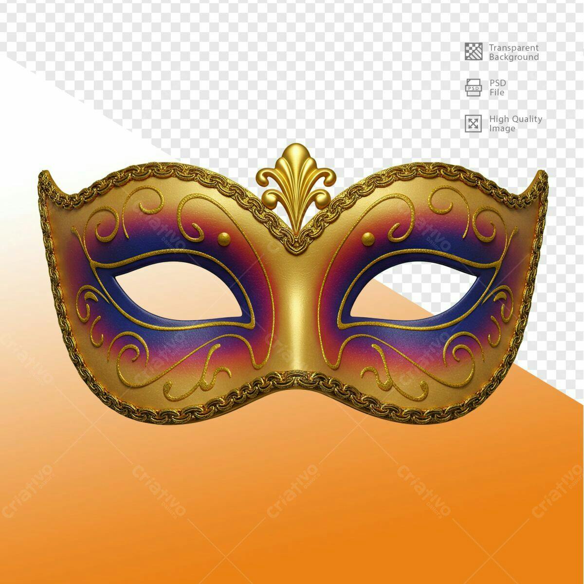 Máscara de Carnaval PSD Editável