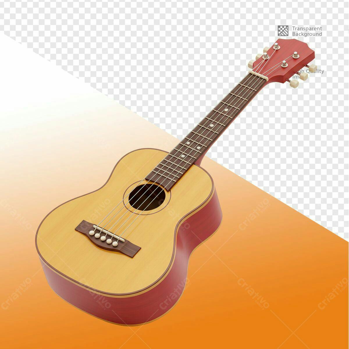 PSD Violão Amarelo e Vermelho para Músicos PSD Editável