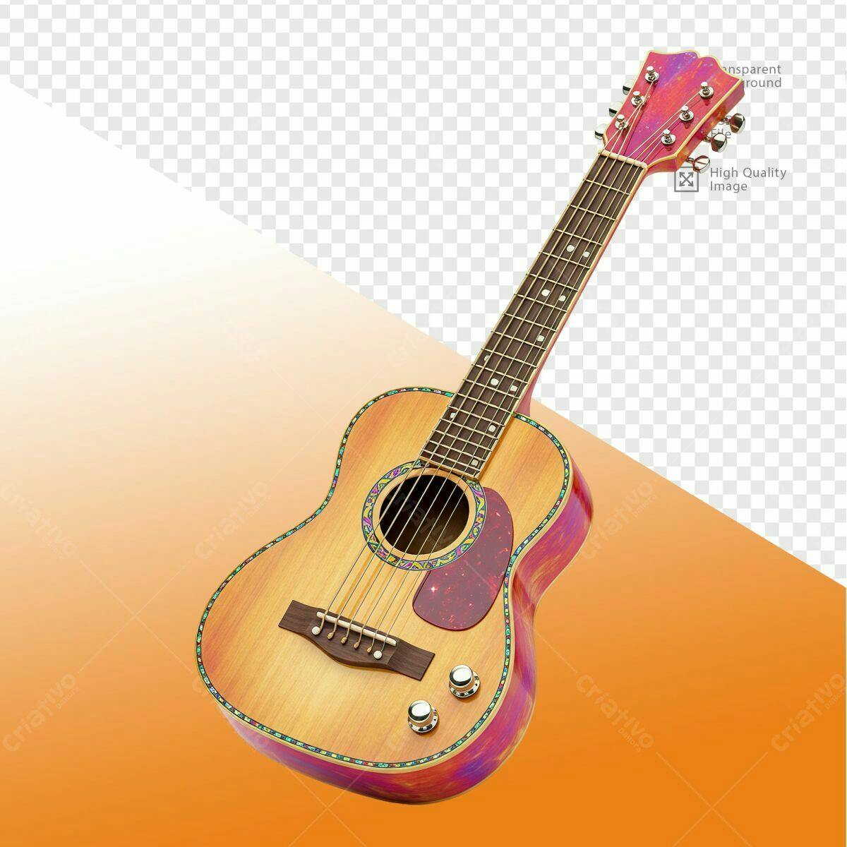 Psd Violão Colorido para Músicos PSD Editável