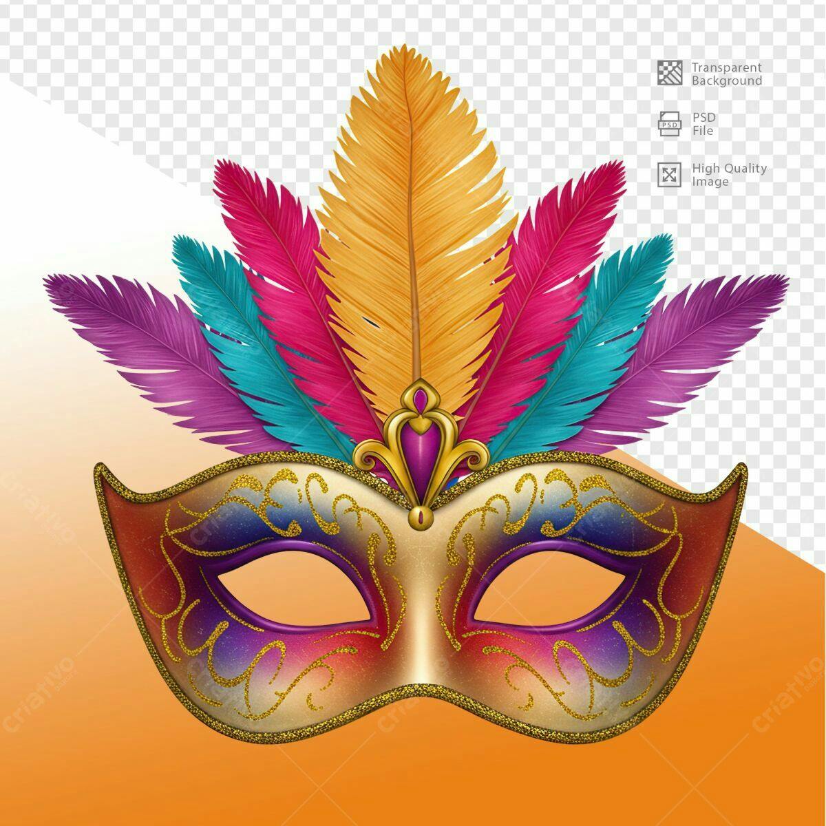 Máscara de Carnaval PSD Editável