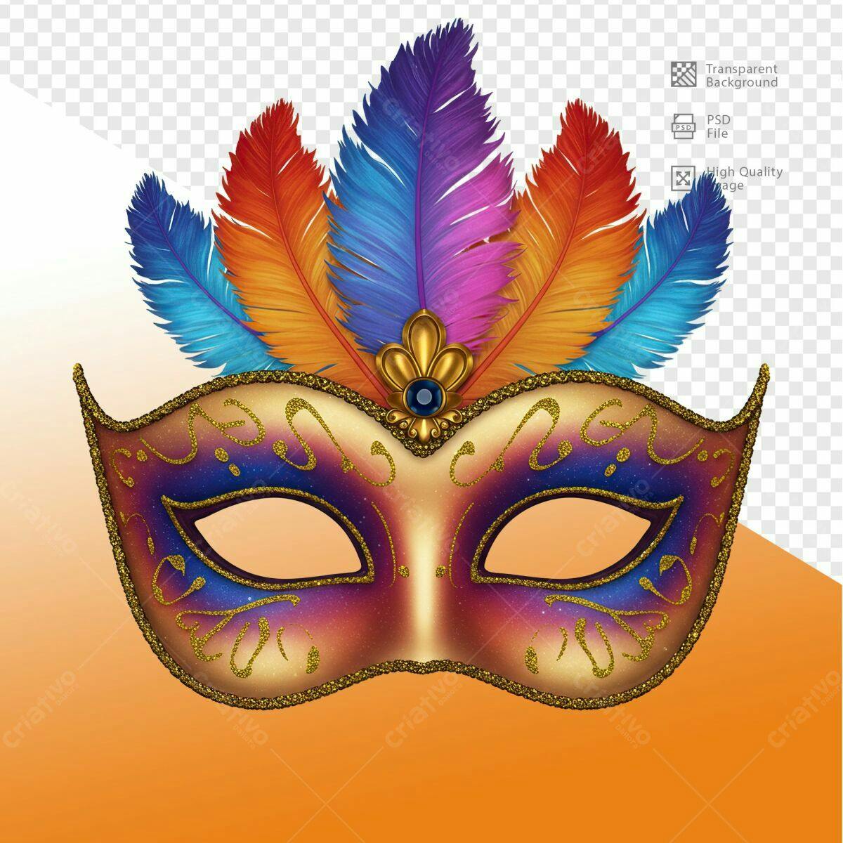 Máscara de Carnaval PSD Editável