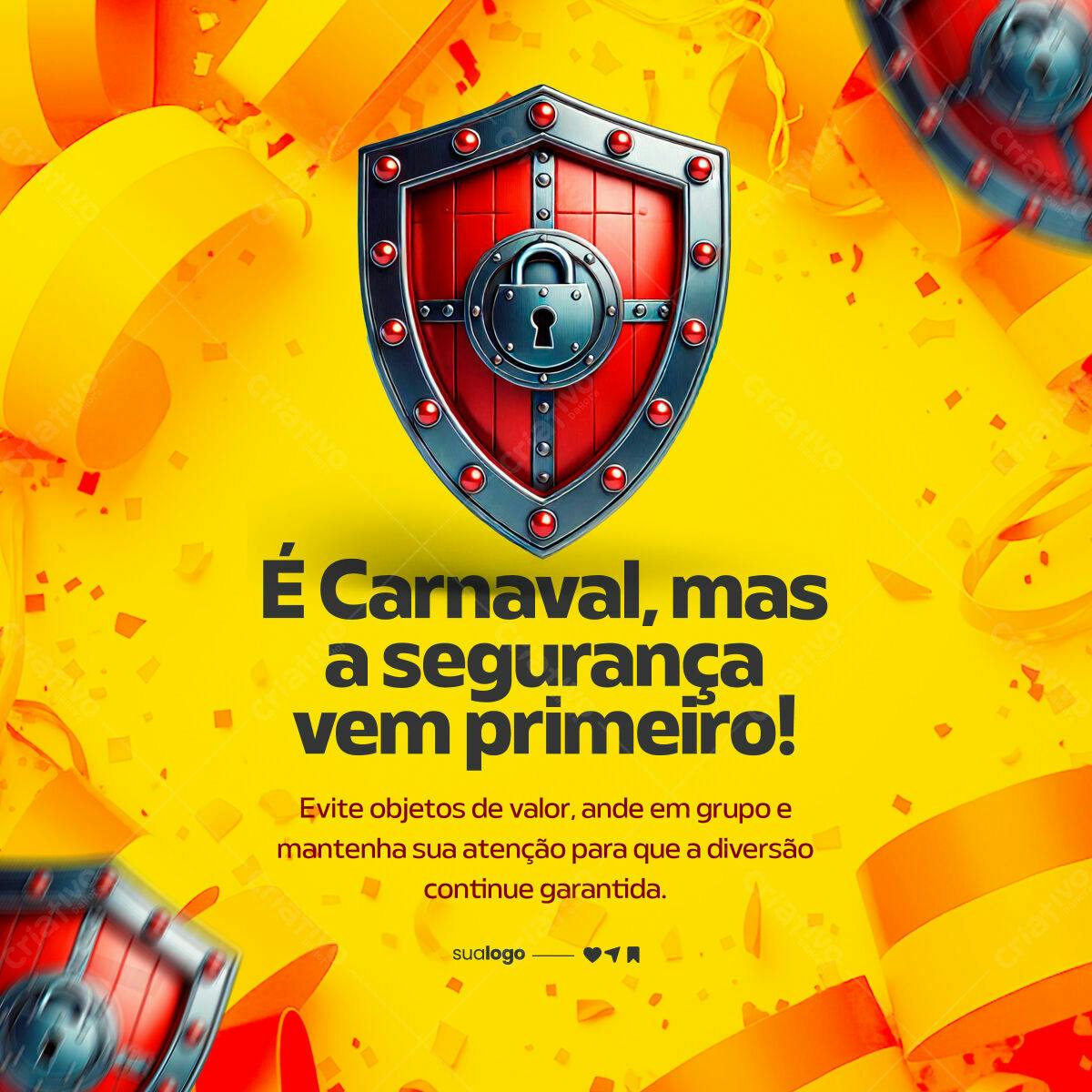 Flyer Carnaval Segurança PSD Editável