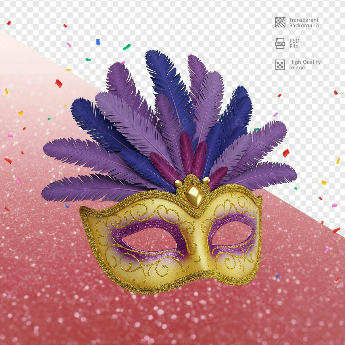 Máscara de Carnaval PSD Editável