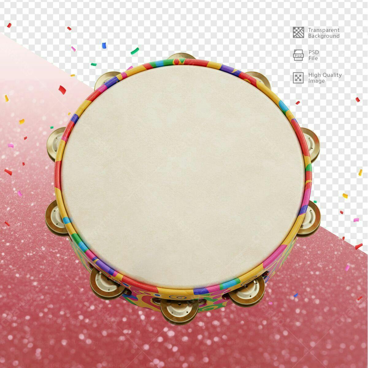 Template de Pandeiro para Festa PSD Editável