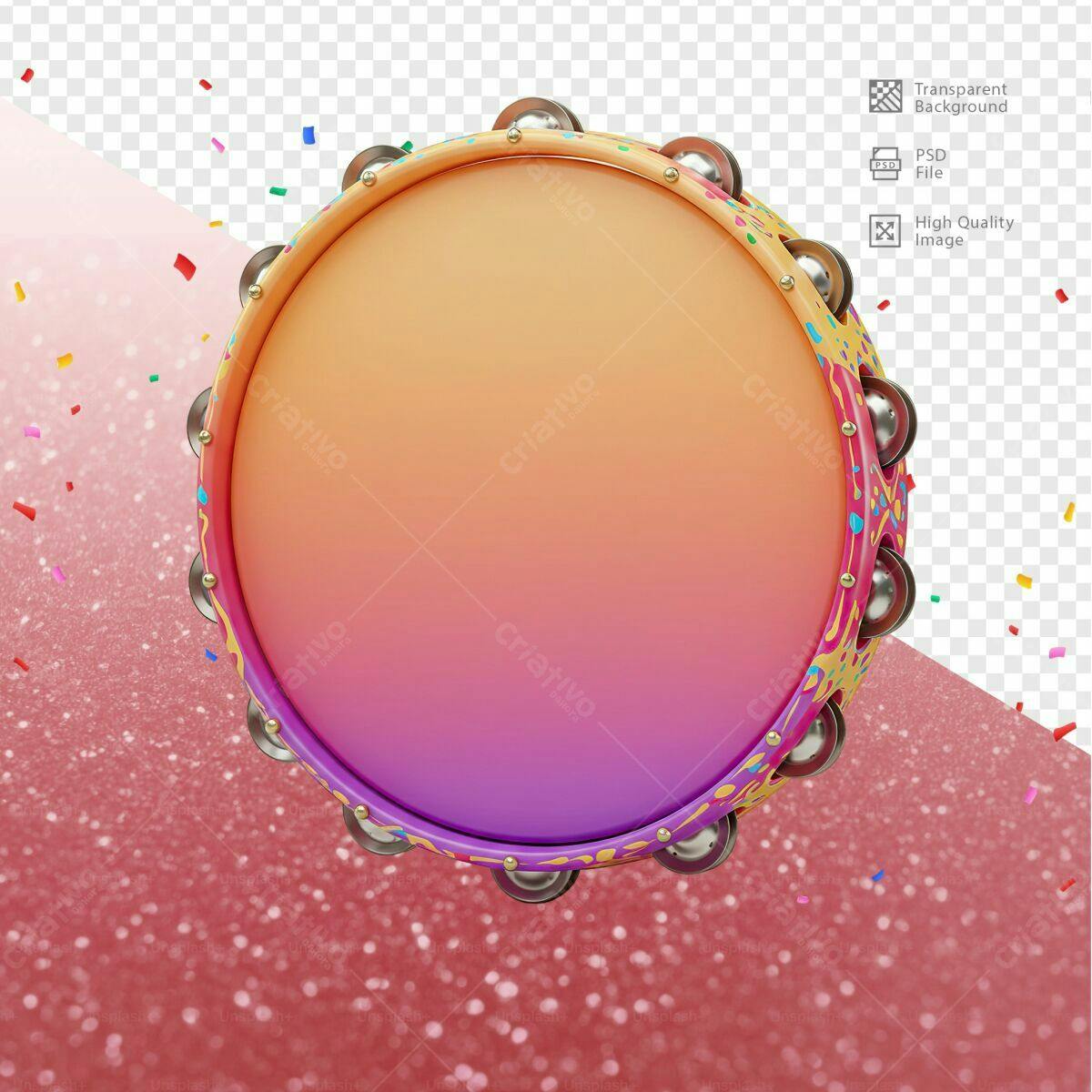 Template Pandeiro para Festa PSD Editável