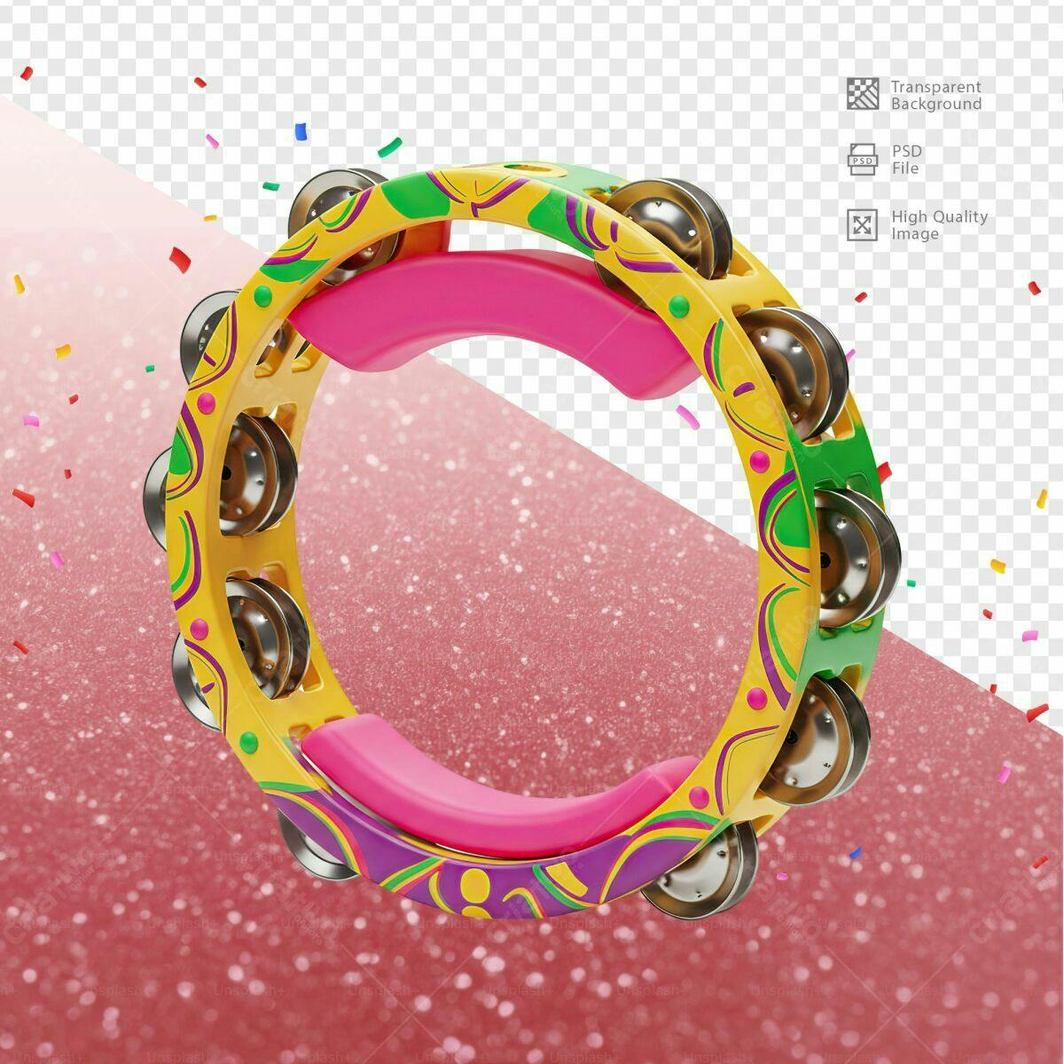 Mockup Tamborim Carnaval PSD Editável