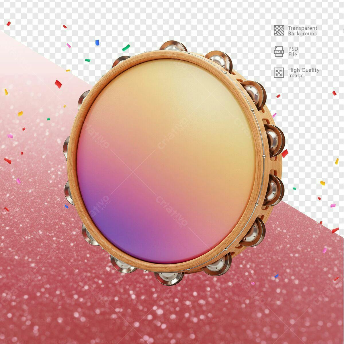 Template de Pandeiro para Festa PSD Editável