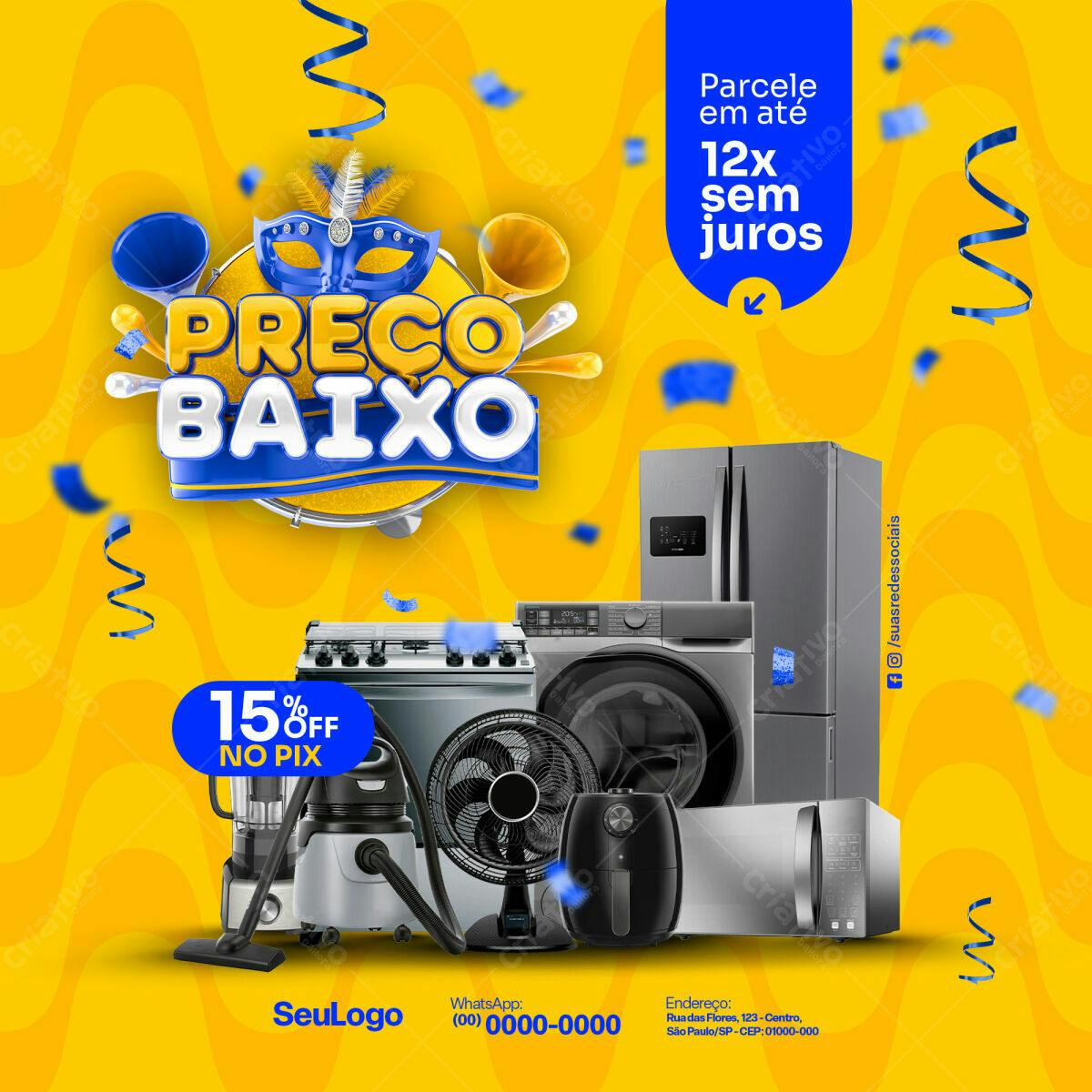 Flyer Promoção de Eletrodomésticos PSD Editável