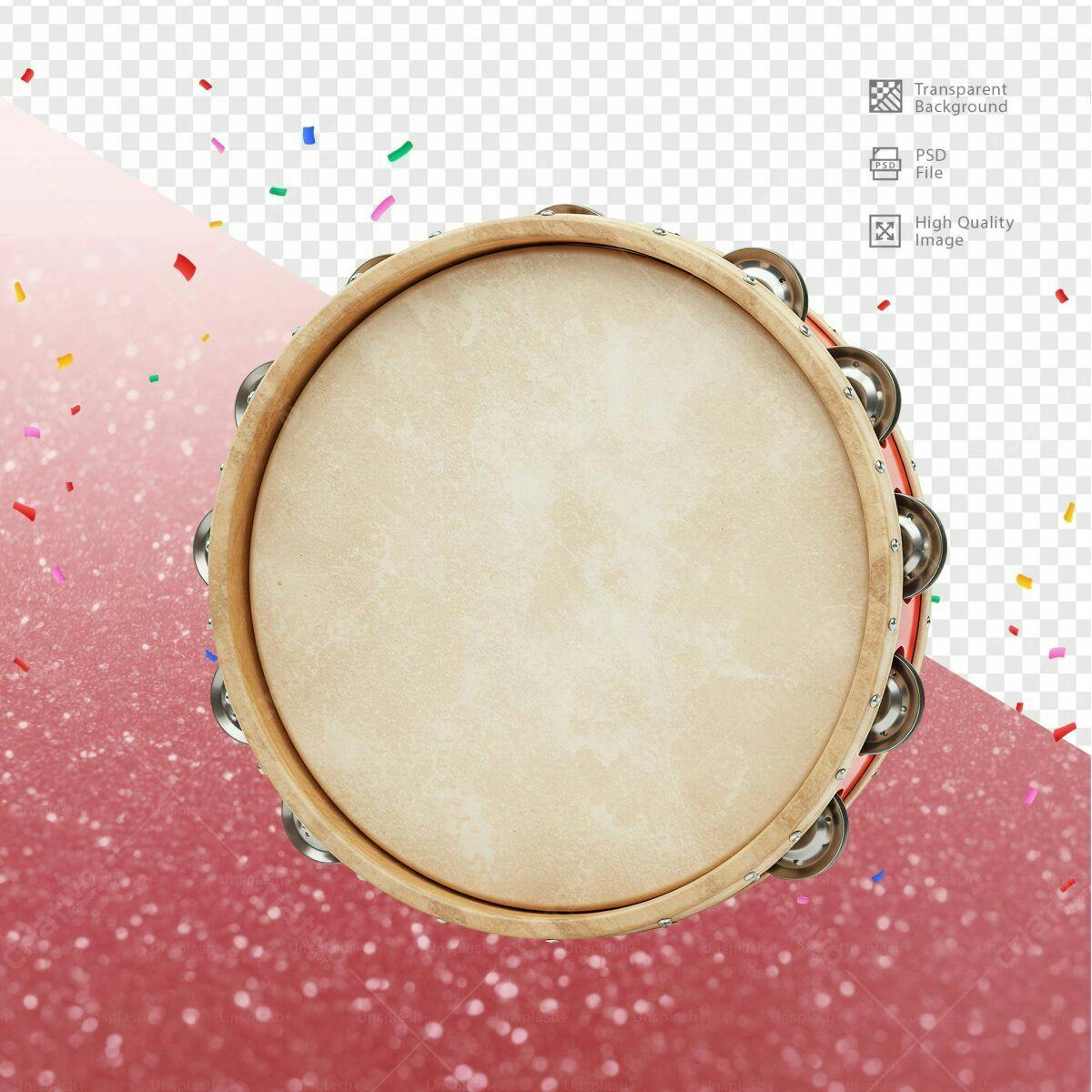 Mockup Tamborim para Festa PSD Editável