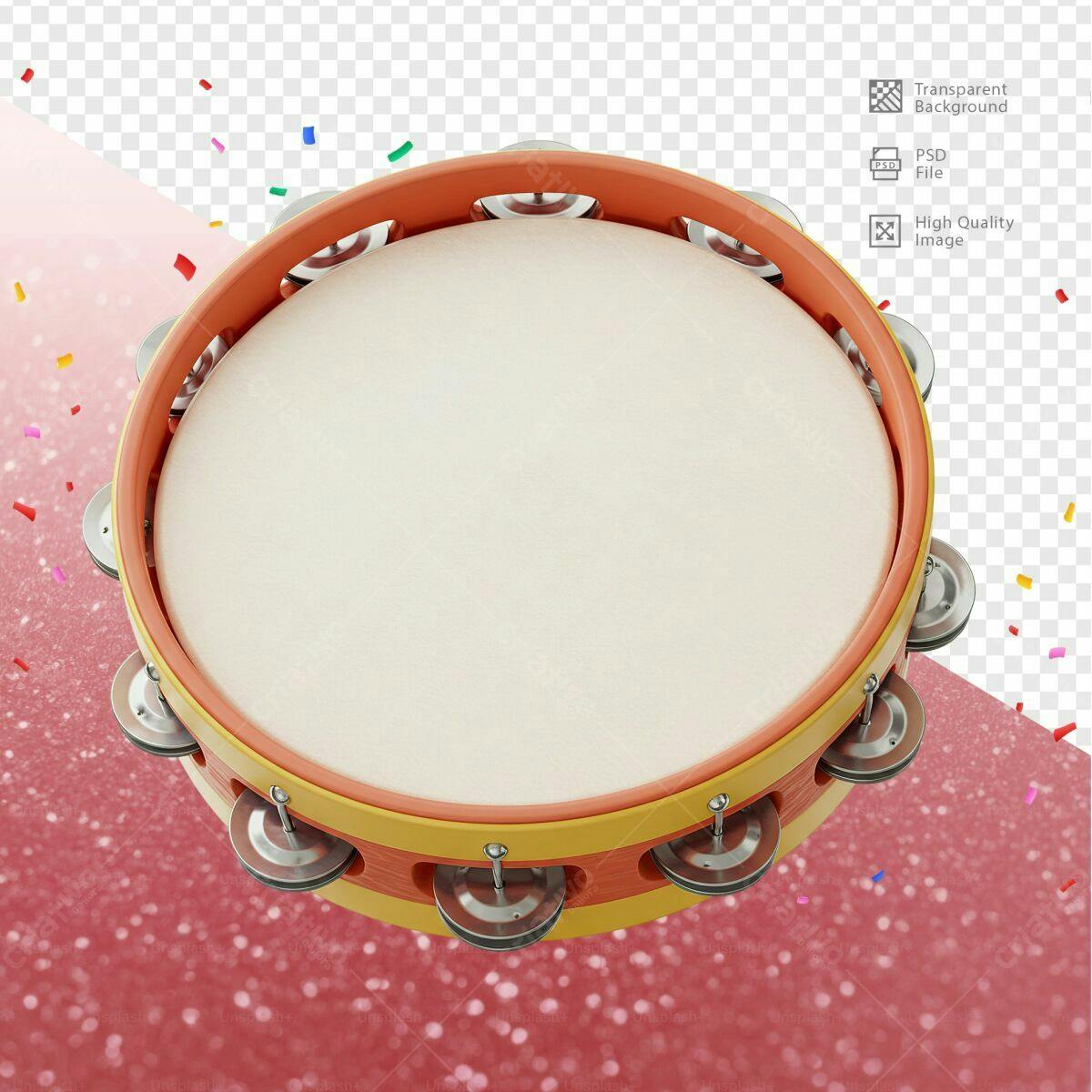 Mockup Tamborim para Festa PSD Editável