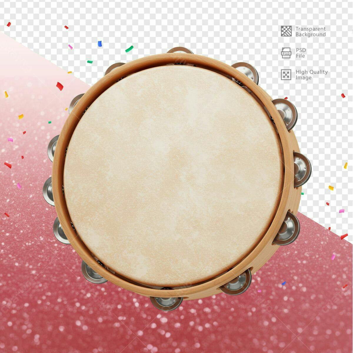 Mockup Tamborim para Festa PSD Editável