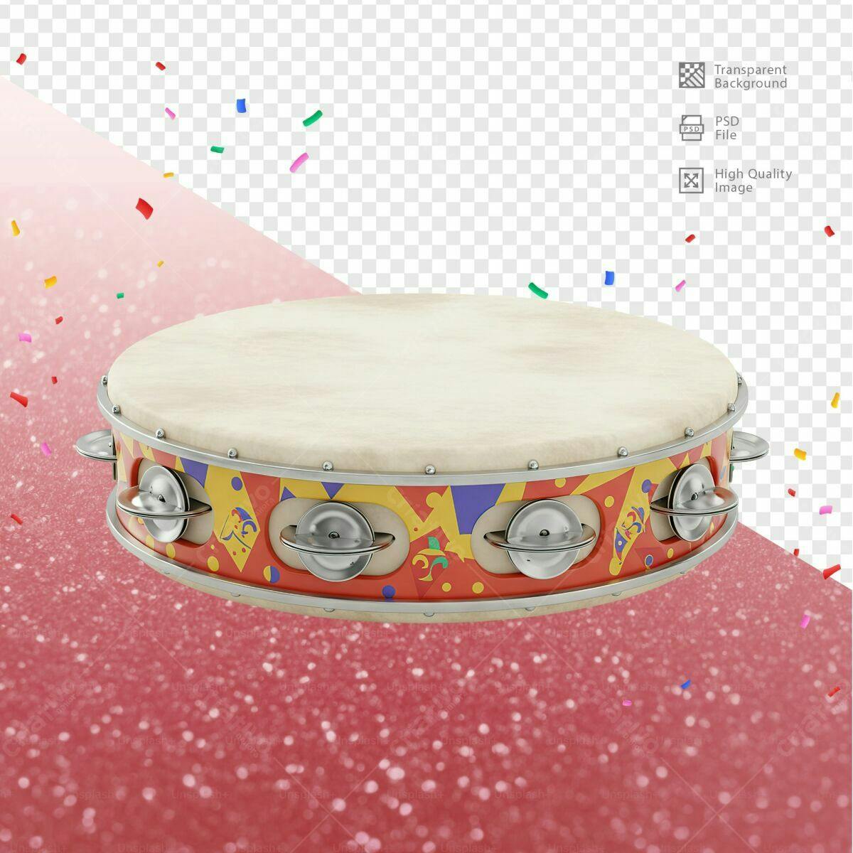 Mockup Tamborim Carnaval PSD Editável