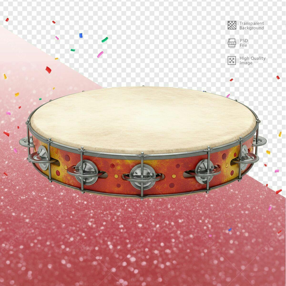Mockup Tamborim Carnaval PSD Editável