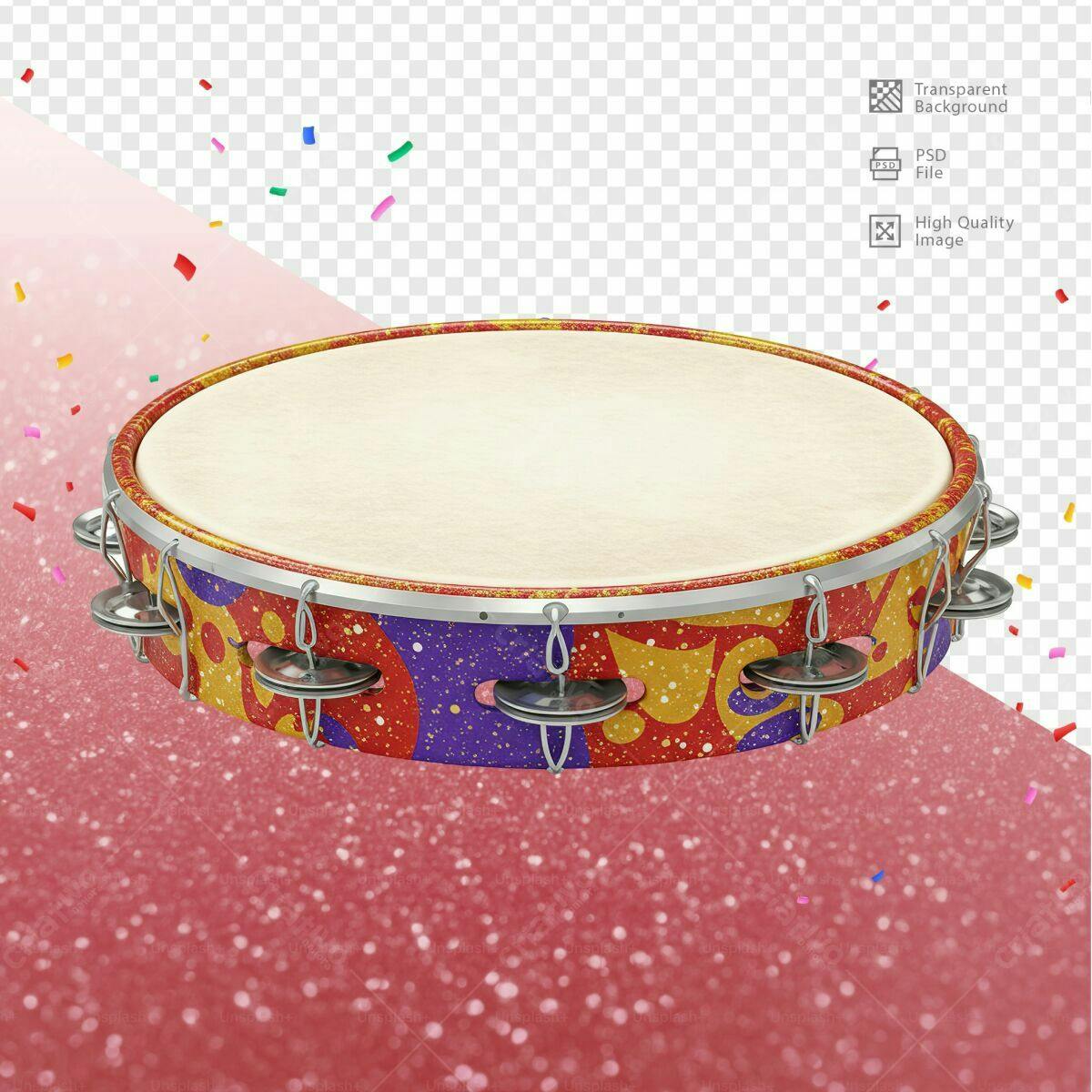 Mockup Tamborim Carnaval PSD Editável