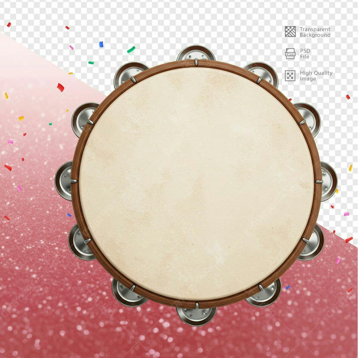 Template Tamborim para Festa PSD Editável