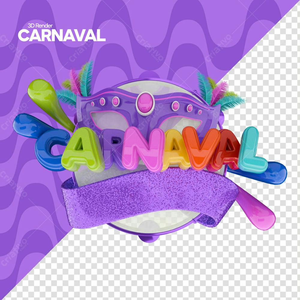 Carnaval Selo 3D Para Campanha De Marketing