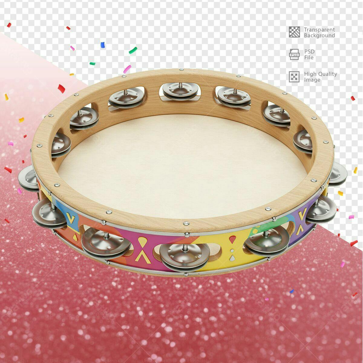 Template Pandeiro para Festa Infantil PSD Editável
