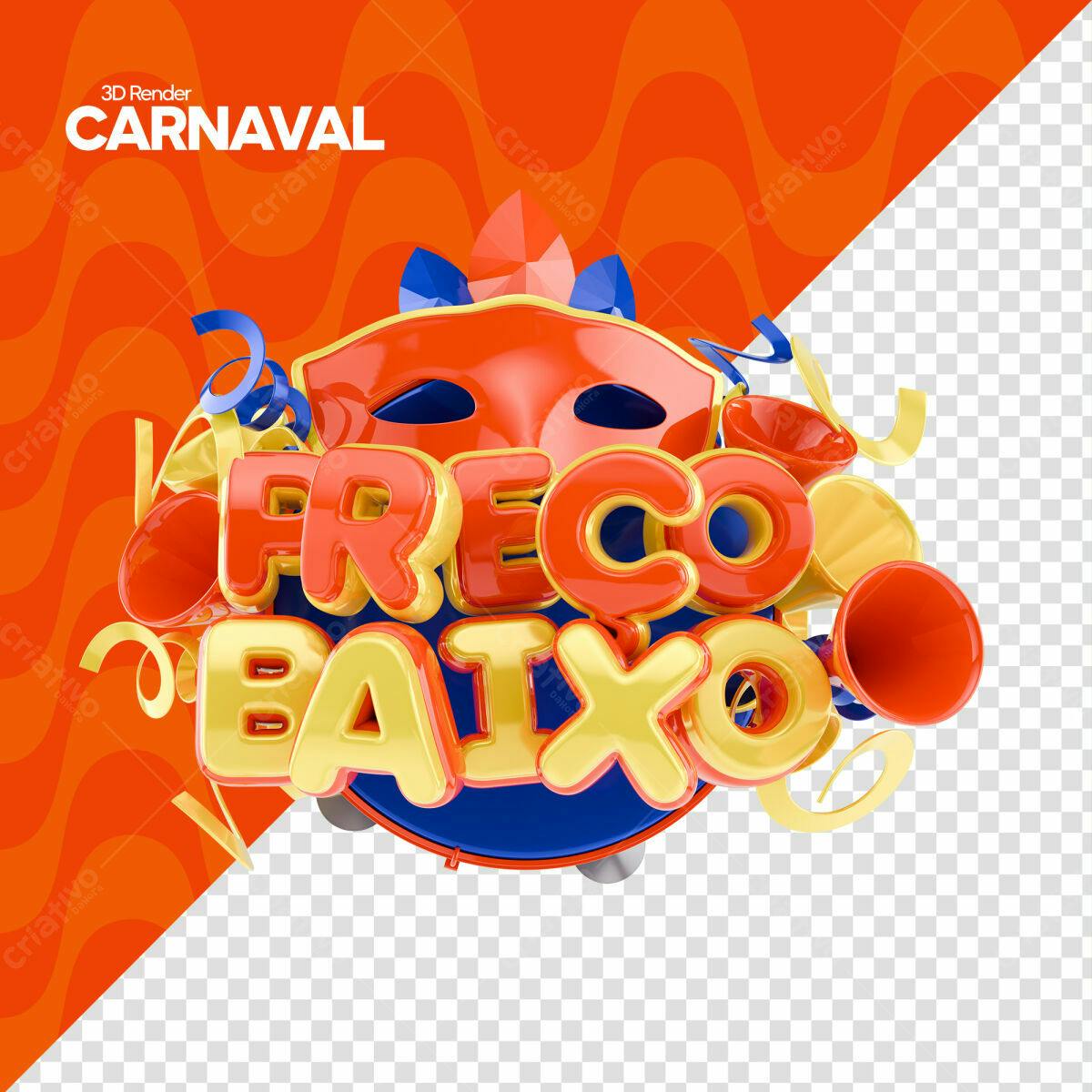 Banner Carnaval Preço Baixo PSD Editável