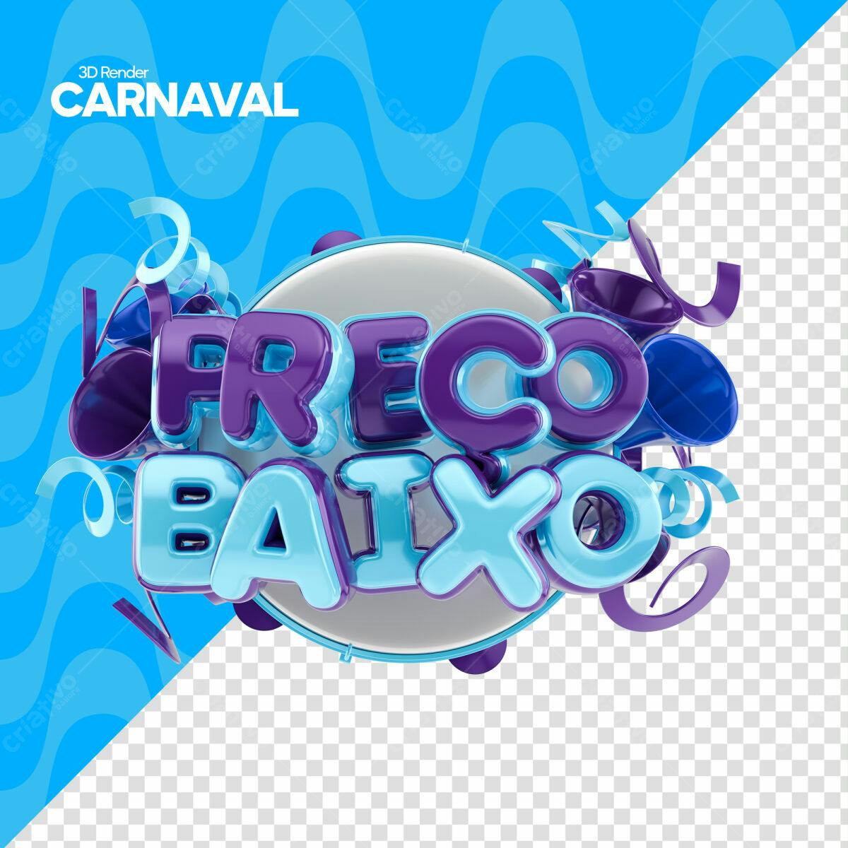 Flyer Carnaval Preço Baixo PSD Editável