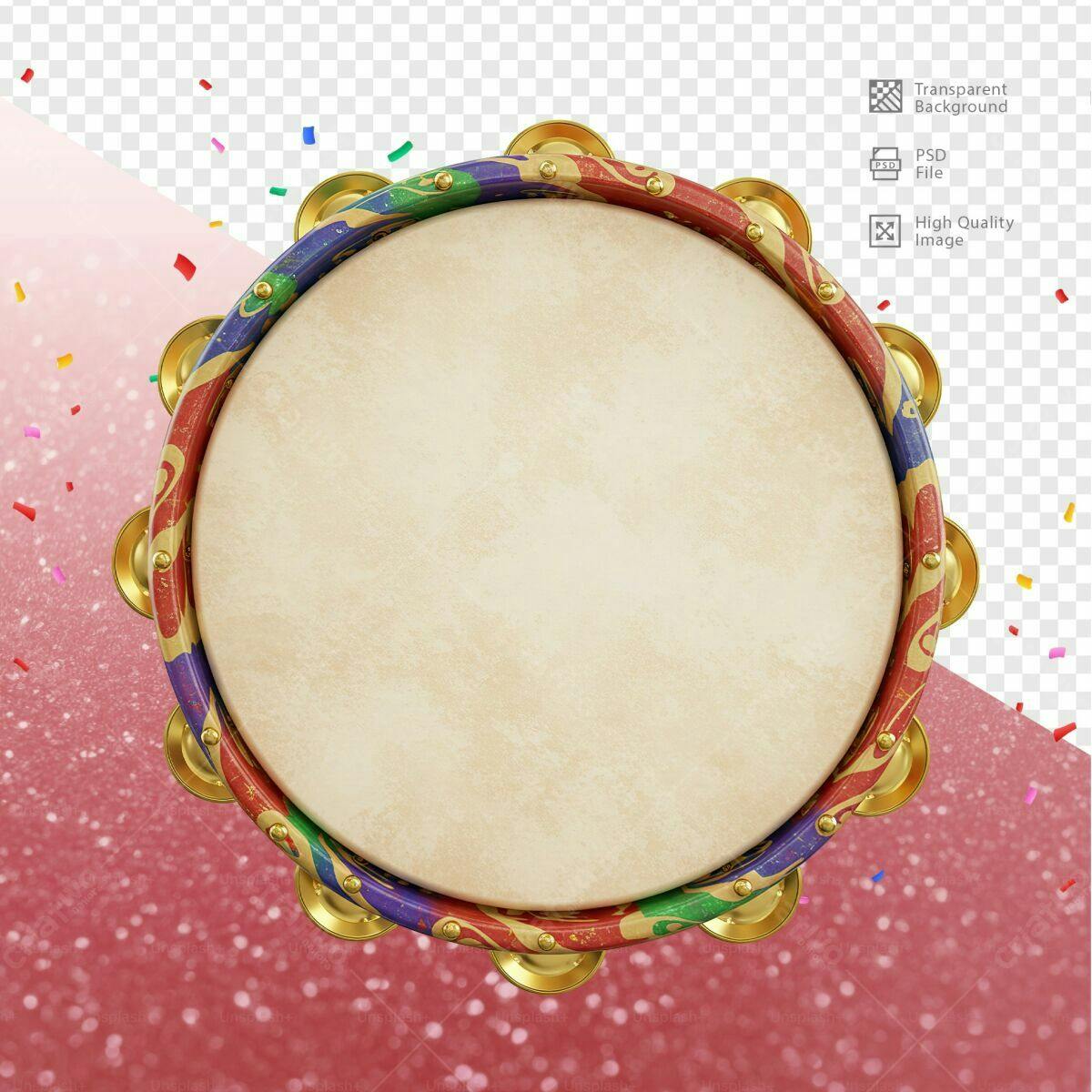 Tamborim para Festa Junina PSD Editável