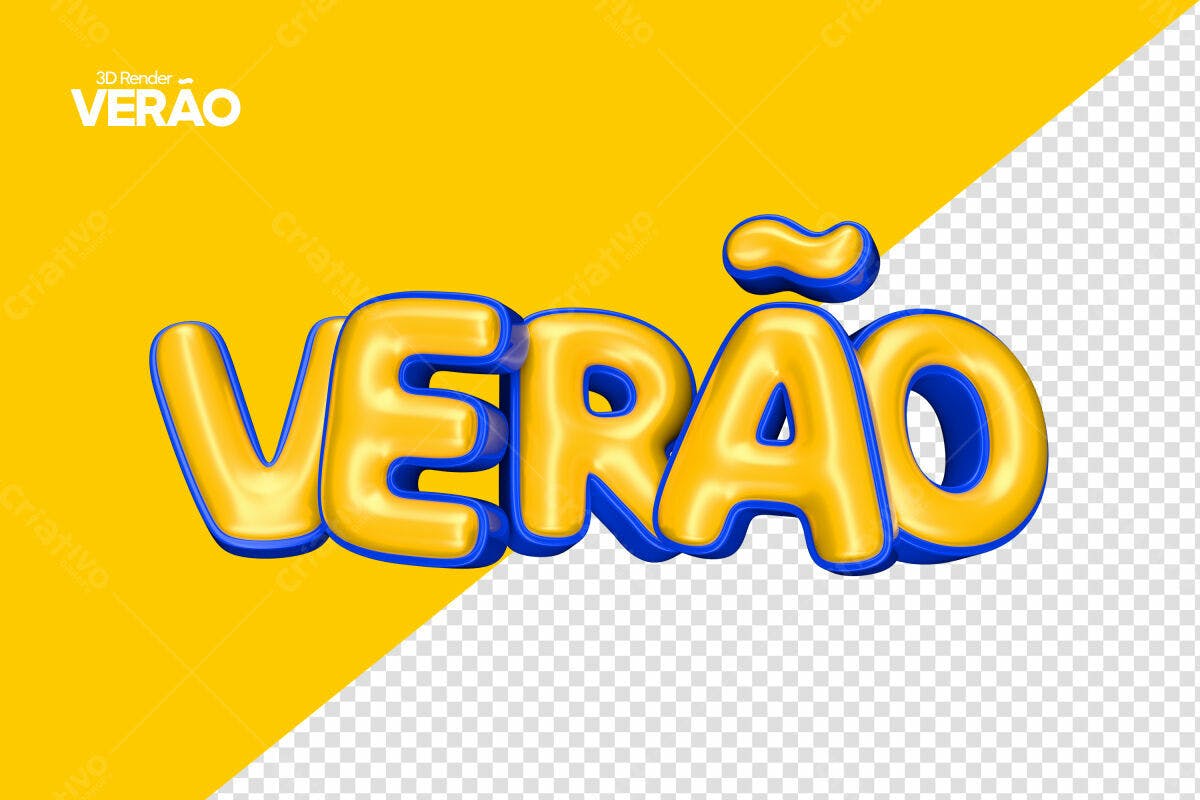 Título Verão em 3D PSD Editável
