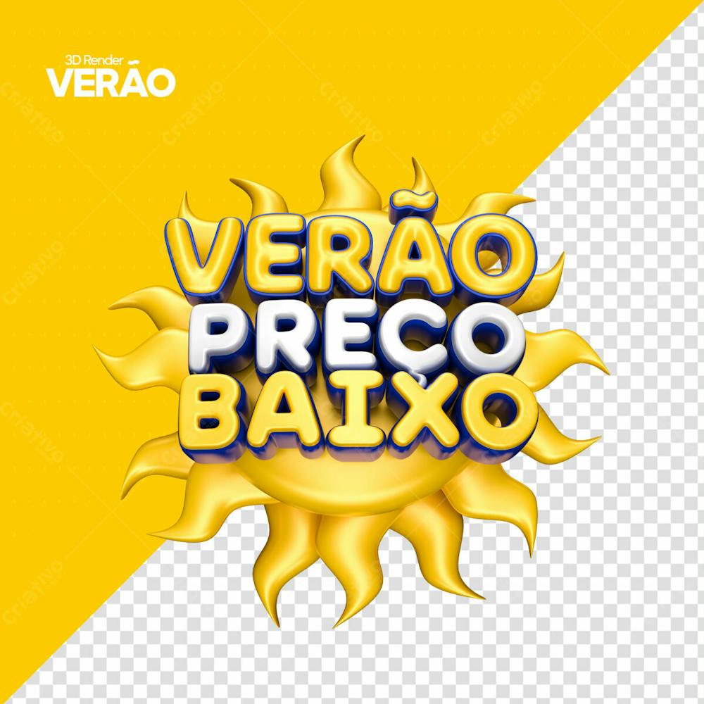 Verão De Ofertas Selo 3D Para Campanha De Marketing