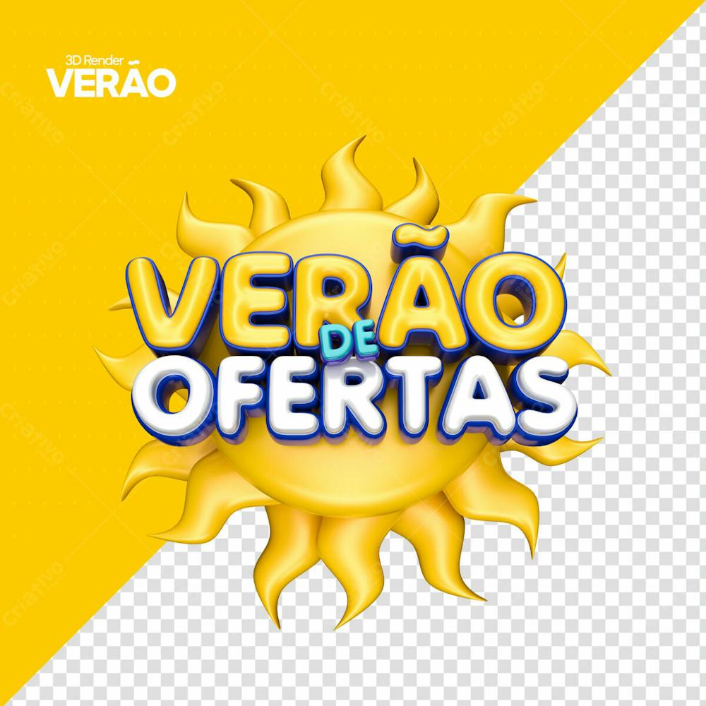 Verão De Ofertas Selo 3D Para Campanha De Marketing