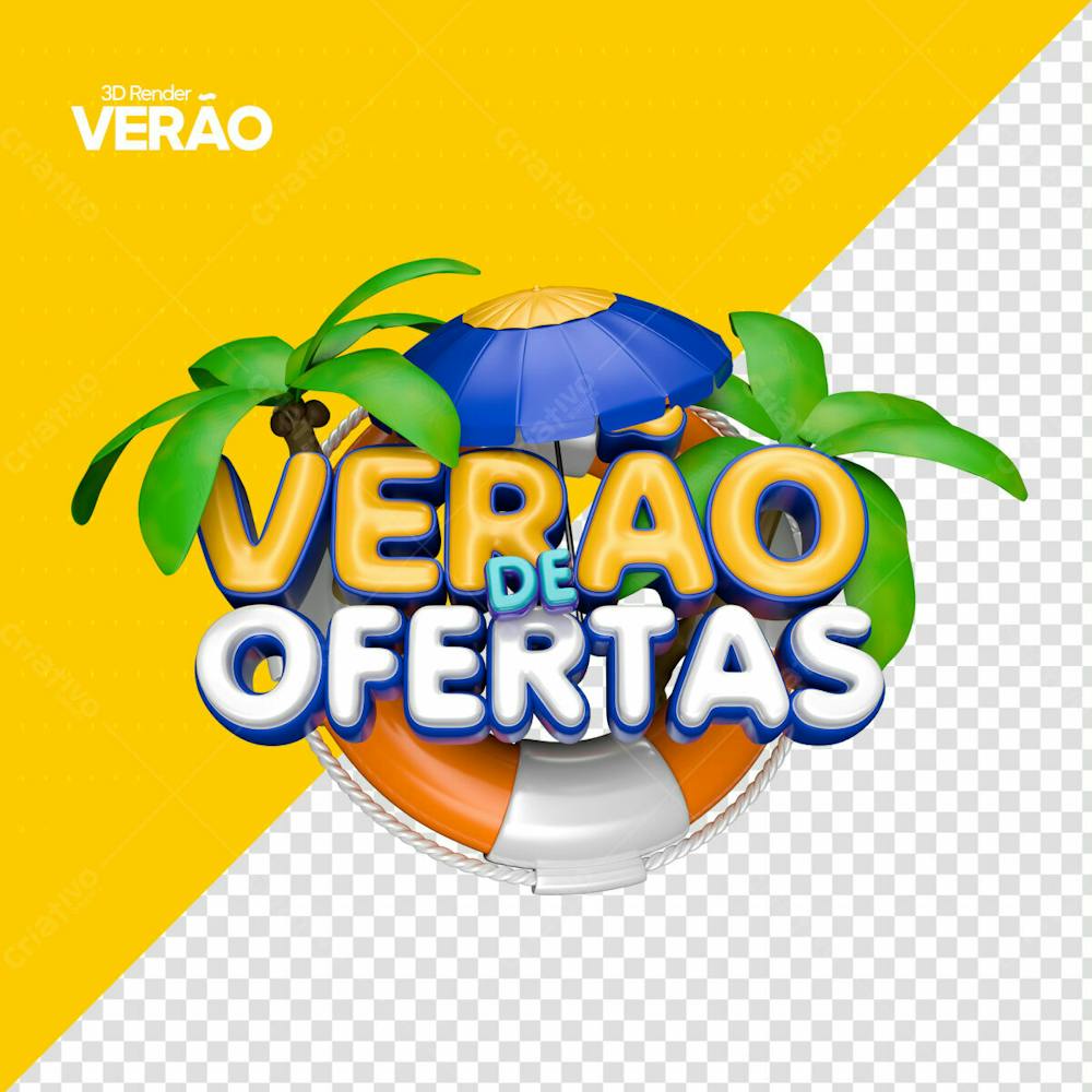 Verão De Ofertas Selo 3D Para Campanha De Marketing