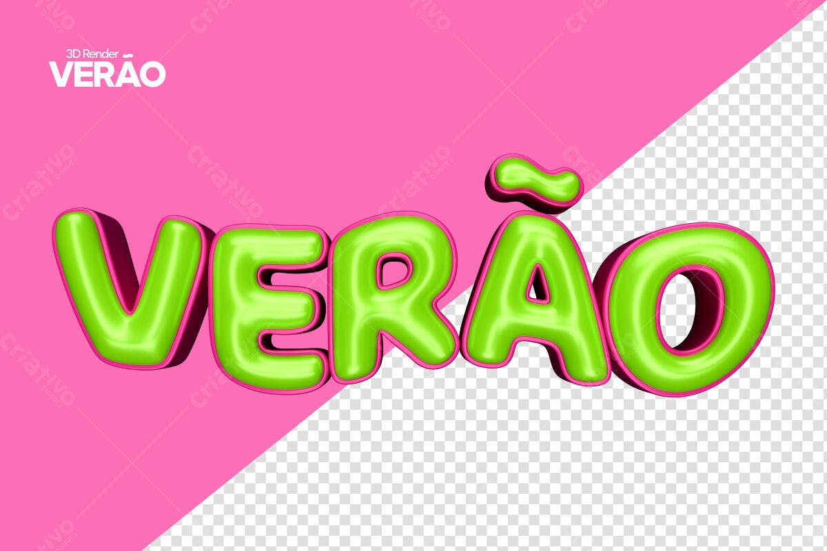 Texto Verão 3D PSD Editável
