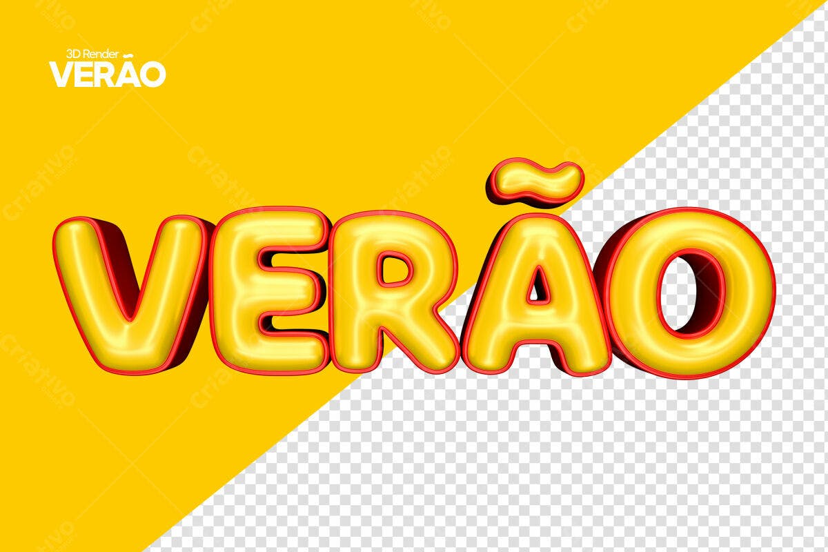 Texto Verão em 3D PSD Editável
