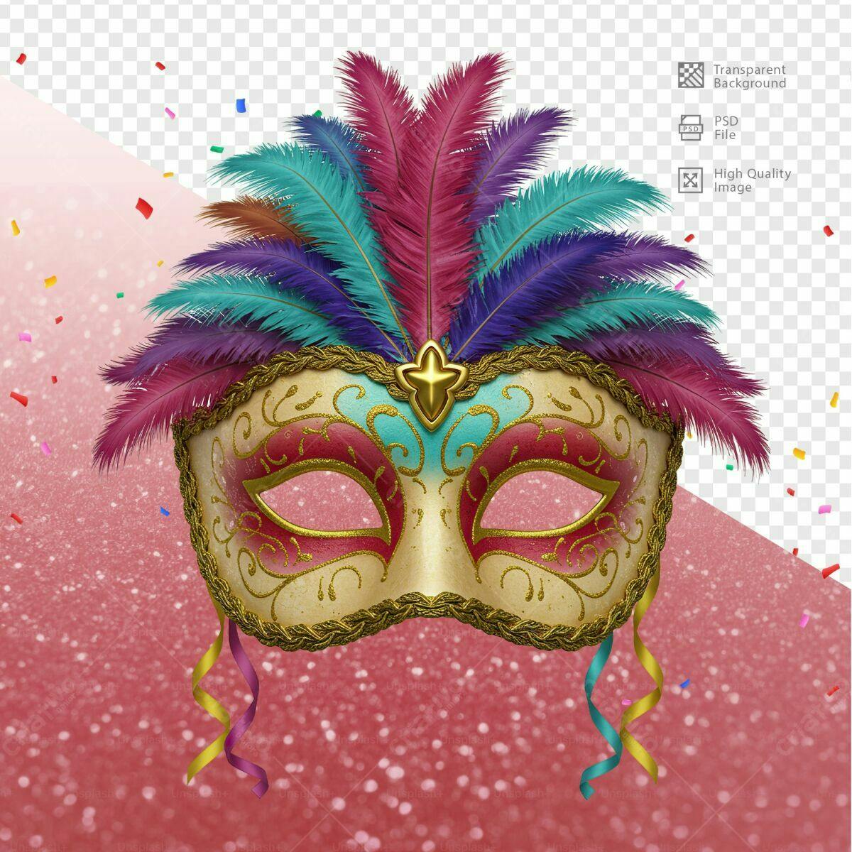 Máscara de Carnaval PSD Editável