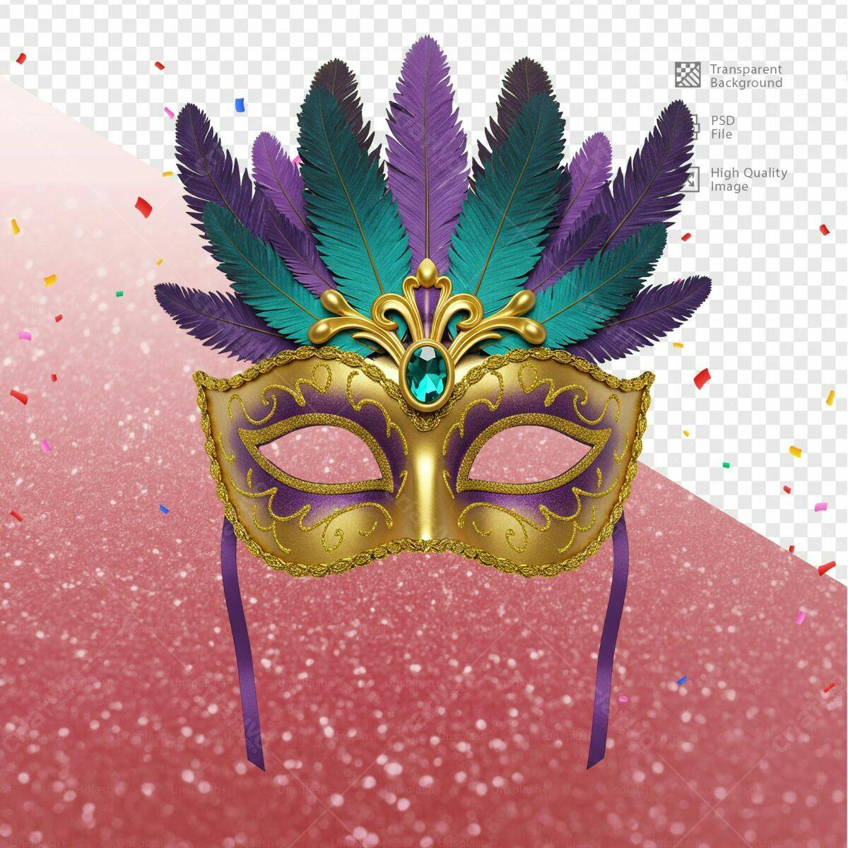Máscara de Carnaval PSD Editável