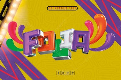 Texto 3D Em Psd Folia