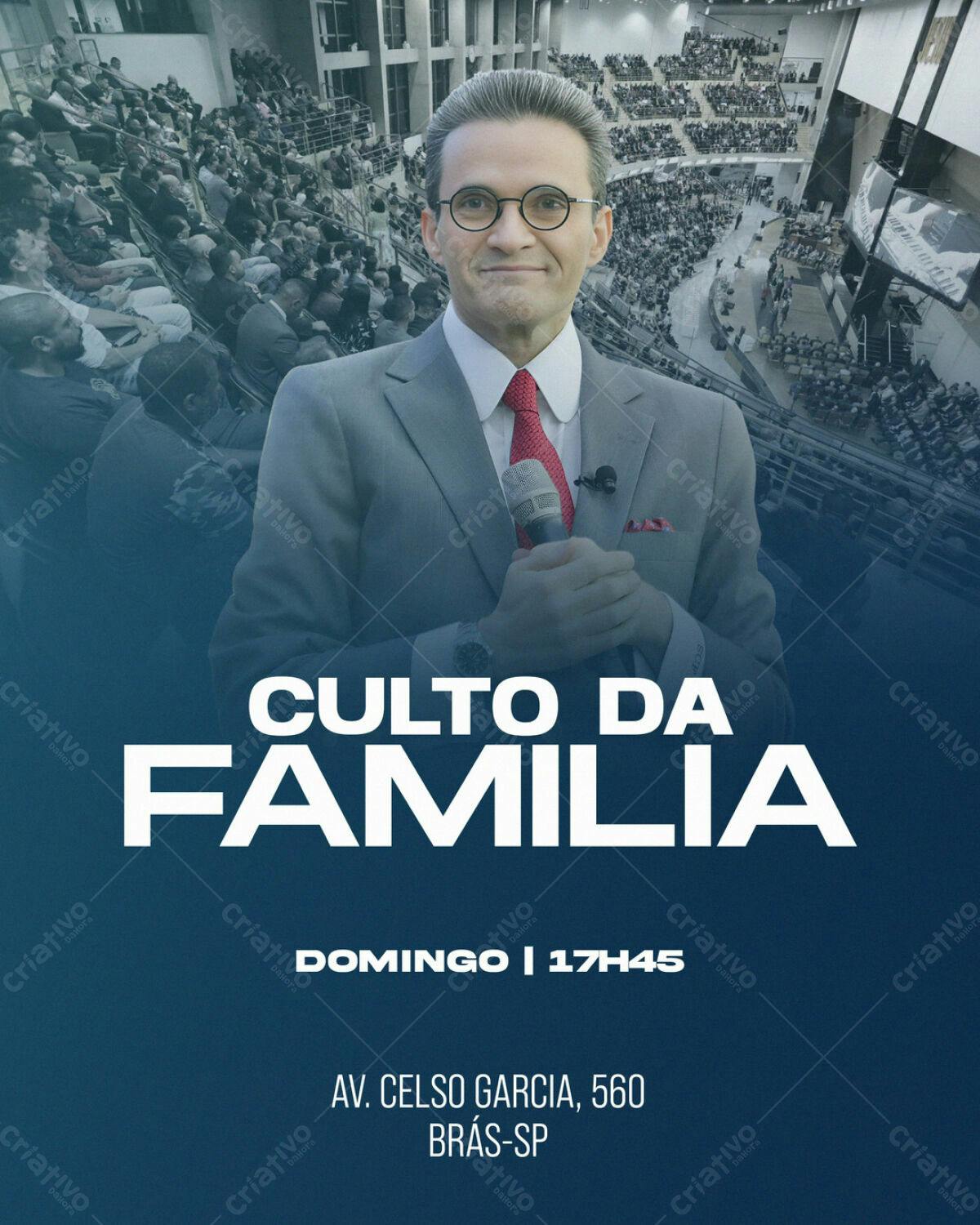 Flyer para Culto da Família PSD Editável