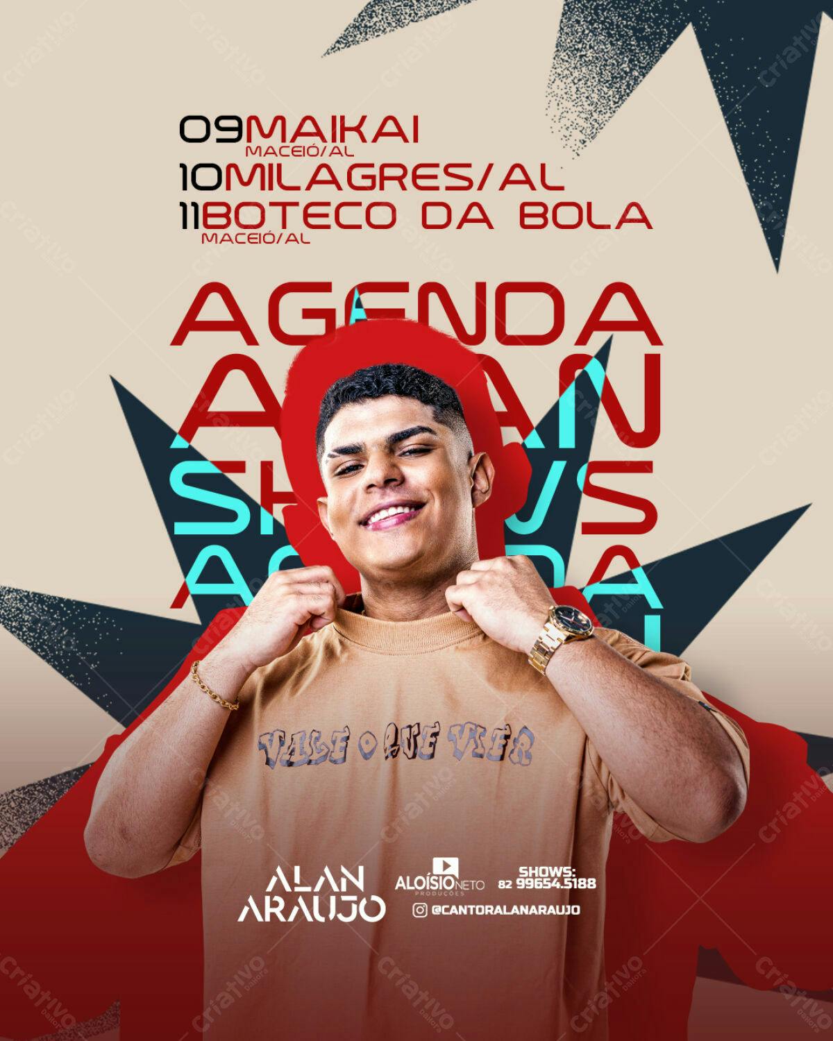 Flyer para Shows do Alan Araújo PSD Editável