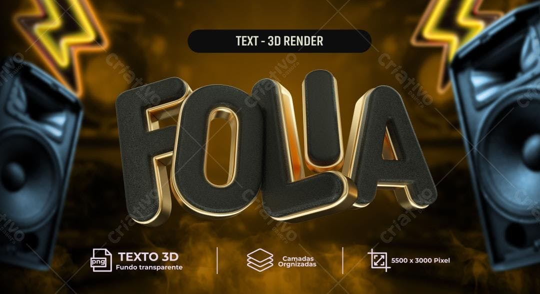 Selo 3D decorativo preto e dourado