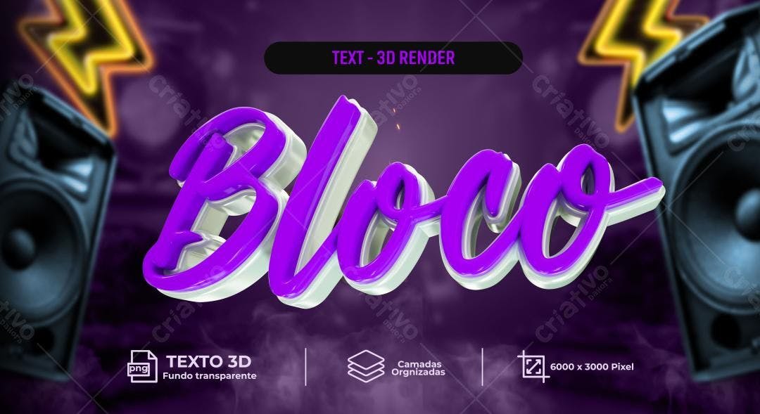Selo 3D texto roxa e branca estilo glossy