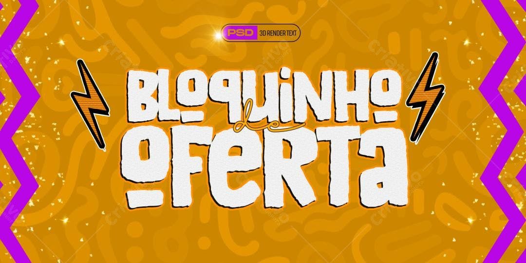 Selo 3D promocional estilo vintage amarelo e roxo