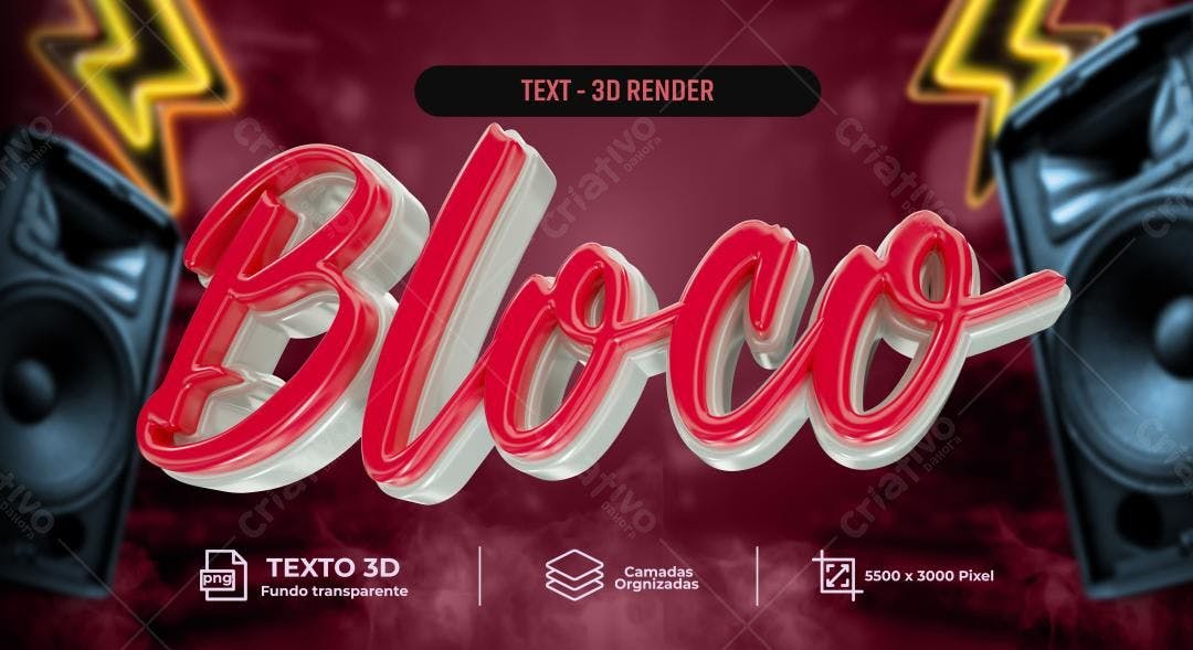 Selo 3D decorativo vermelho e branco estilo moderno