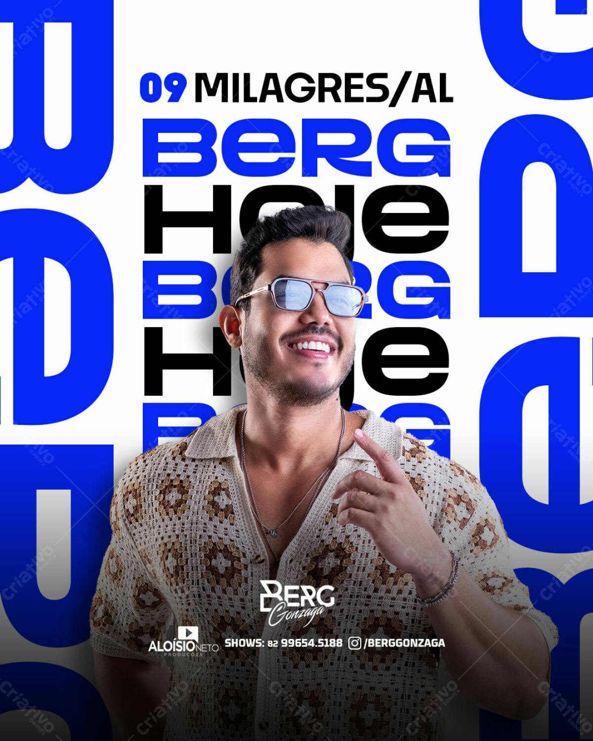 Flyer para Show Berg Gonzaga PSD Editável