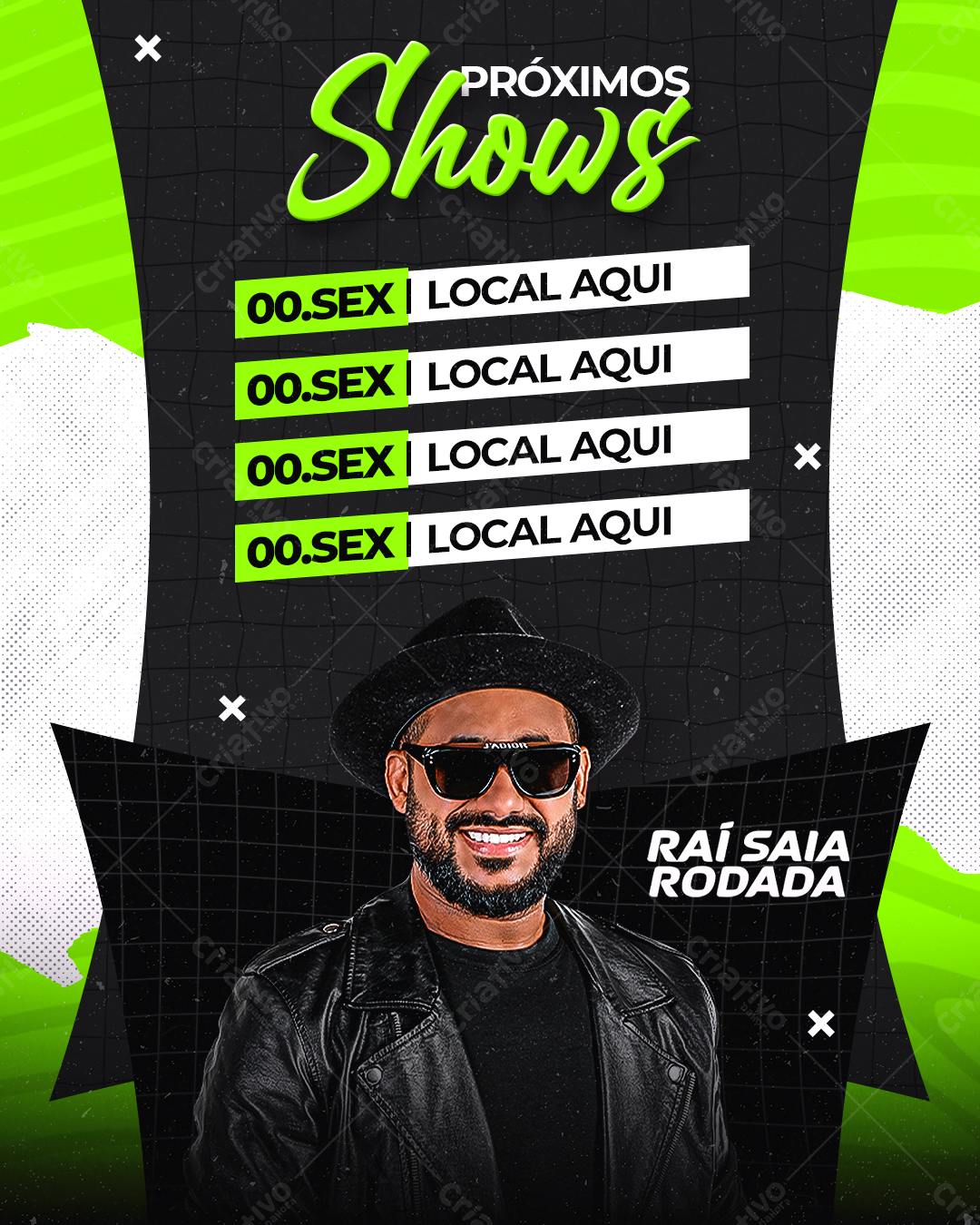 Flyer para Shows de Rai Saia Rodada PSD Editável
