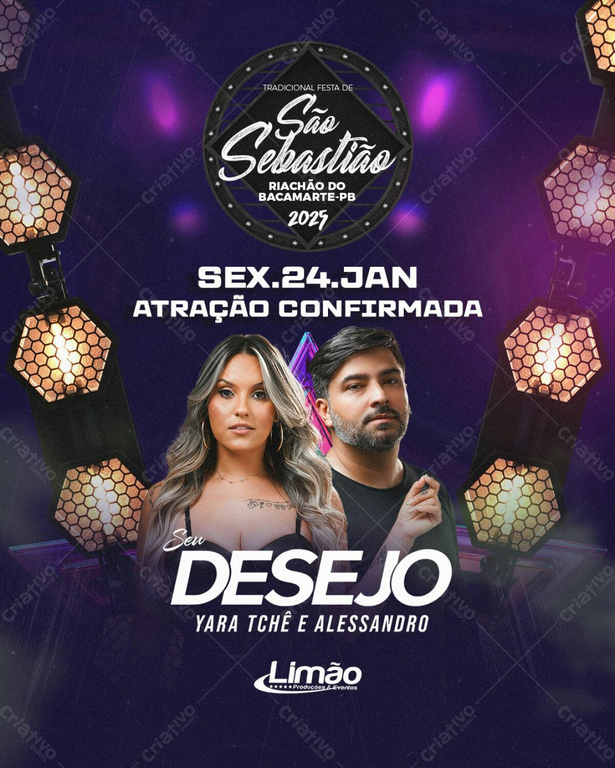 Flyer Festa de São Sebastião PSD Editável