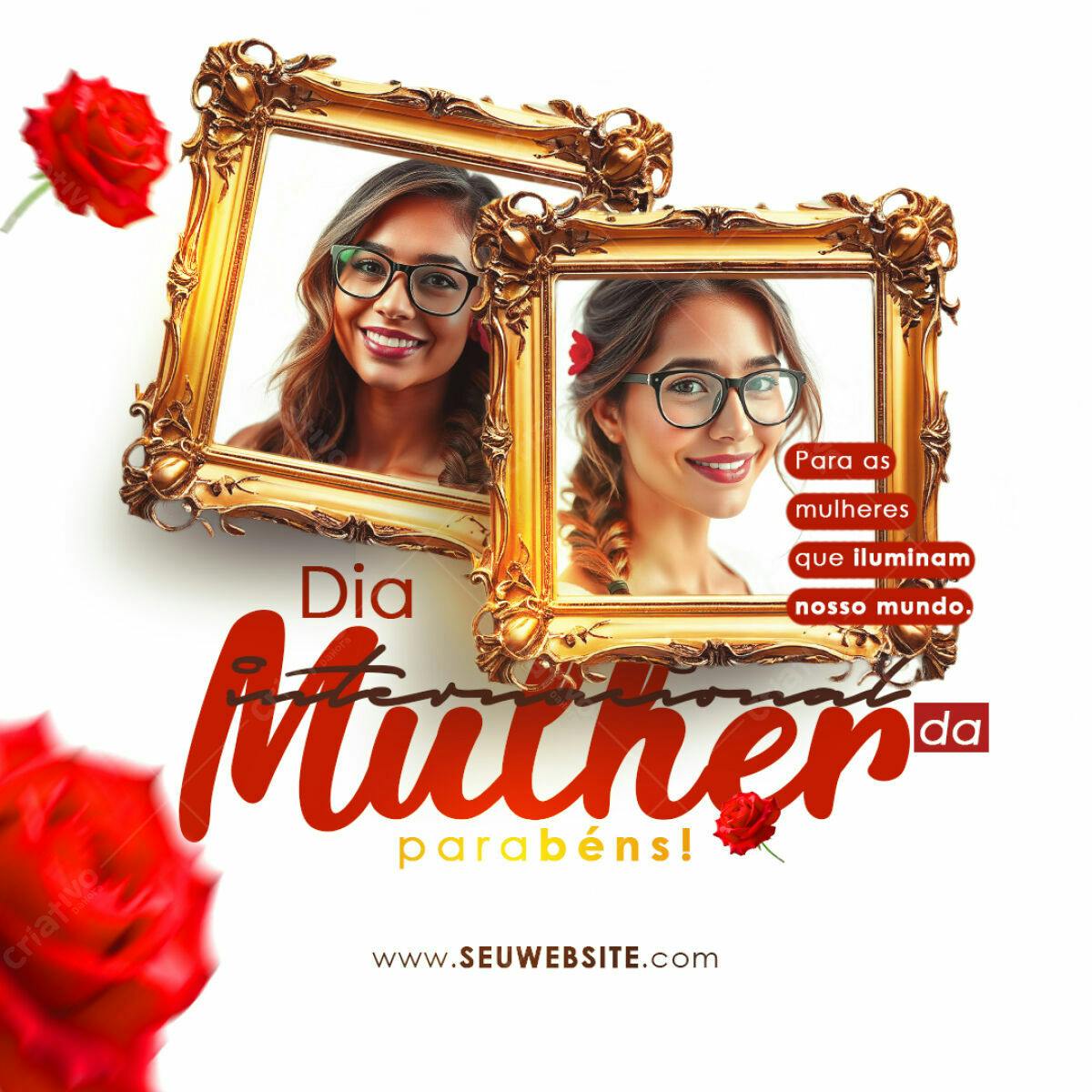 Flyer Dia Internacional da Mulher PSD Editável