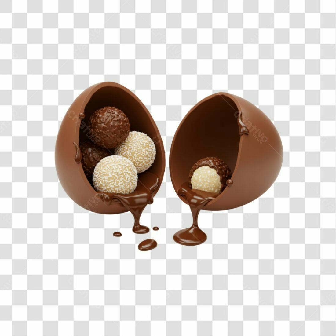 Icone Páscoa Ovo de Chocolate PNG com fundo transparente