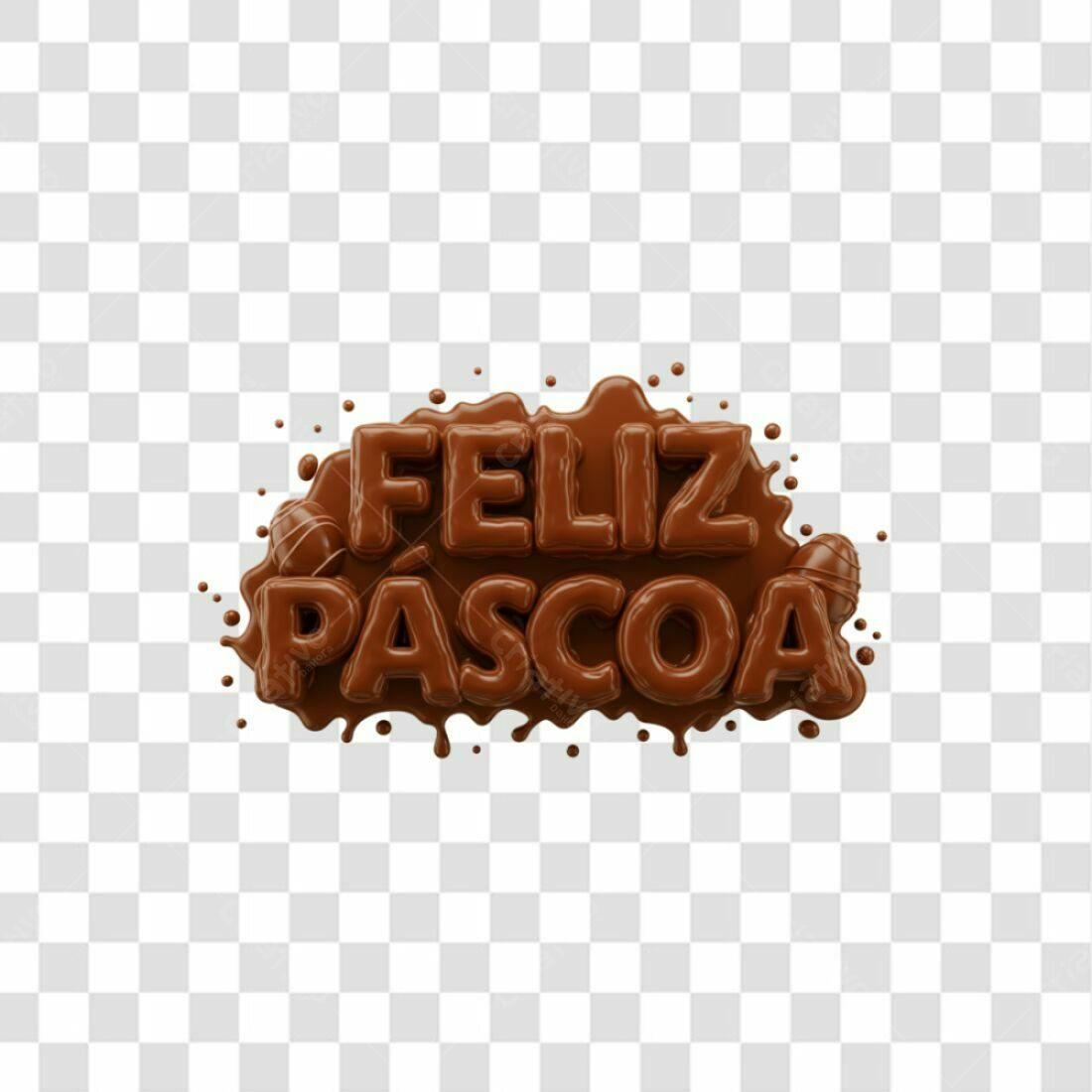 Icone Feliz Páscoa em Chocolate PNG com fundo transparente