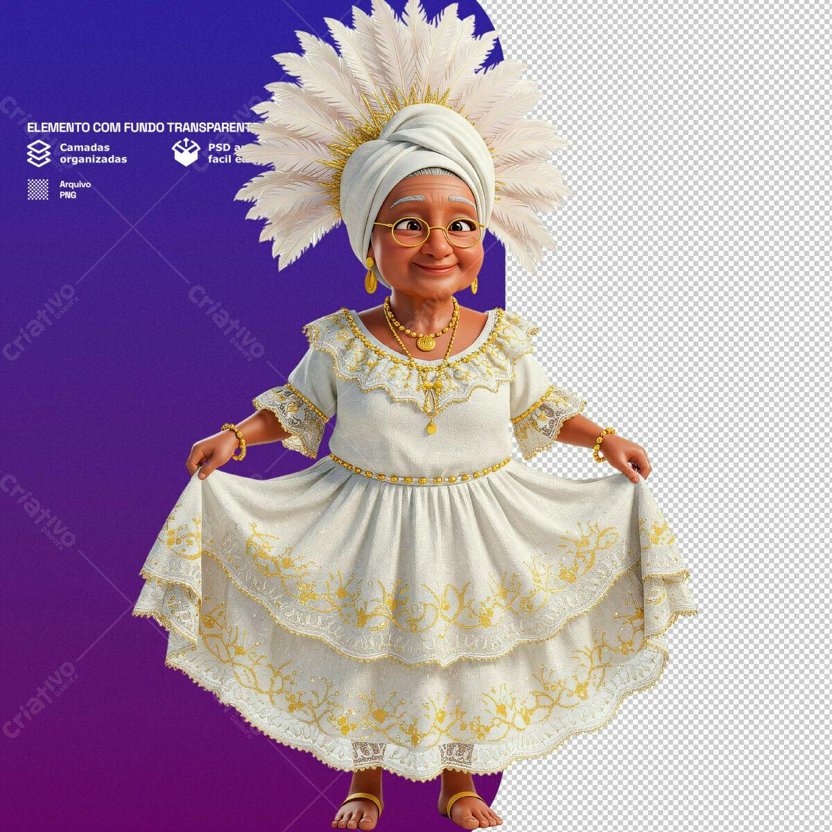 Ilustração Iyawo Oxum PSD Editável