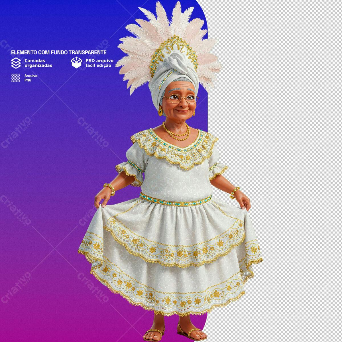 Ilustração Iya Iansã PSD Editável