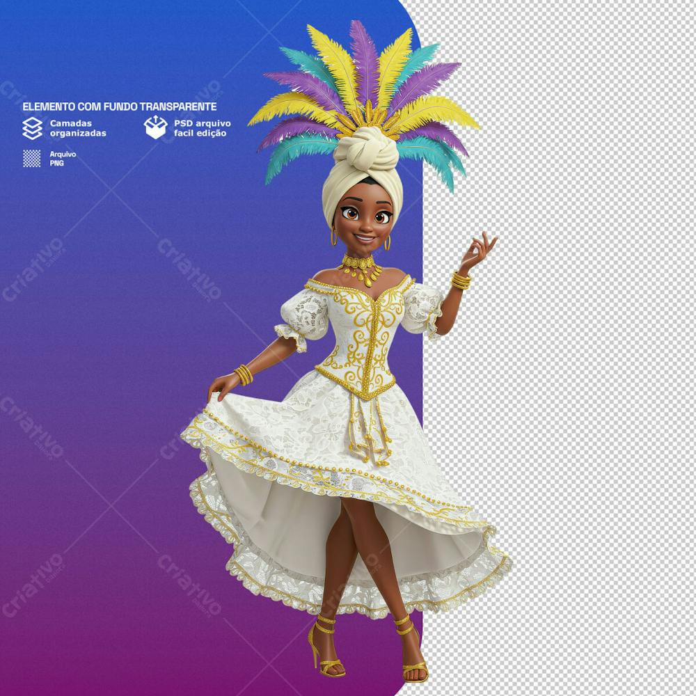 Personagem Estilo Mascote 3D Para Composição De Carnaval Png Transparente 2